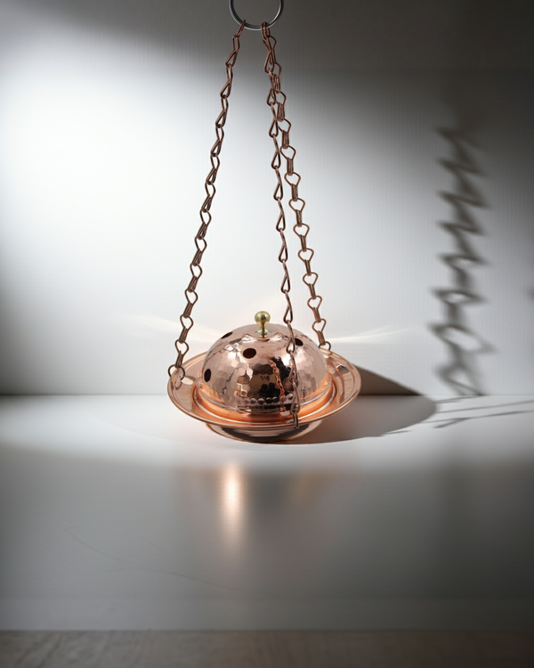 Solid Copper Hanging Incense Burner & Aromatherapy Diffuser