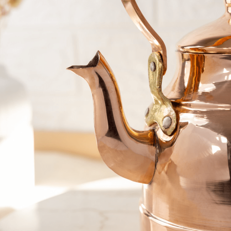 Handcrafted Solid Copper Teapot – Traditional Turkish Design, 1.5L Capacity - Alfiq's Store