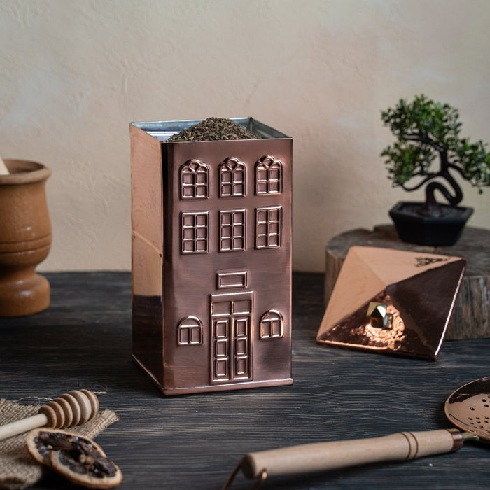 Handcrafted Copper House-Shaped Storage Container – Artistic Multifunctional Kitchen & Home Décor