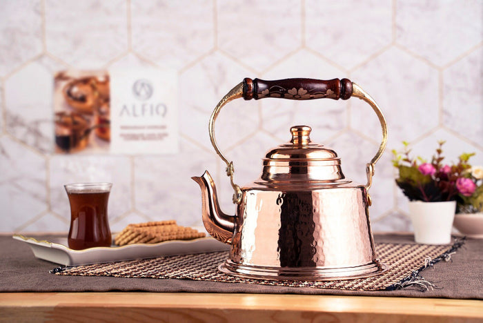 Hammered Solid Copper Stovetop Teapot, 1.6 Quart