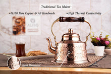 Handmade Engraved Copper Solid Copper Teapot Stovetop, 1.6 Quarts (1.5 Liter) - Alfiq's Store