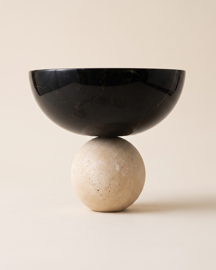 Travertine Bowl with Sphere