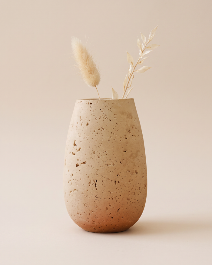Travertine Drop Vase (One Piece)