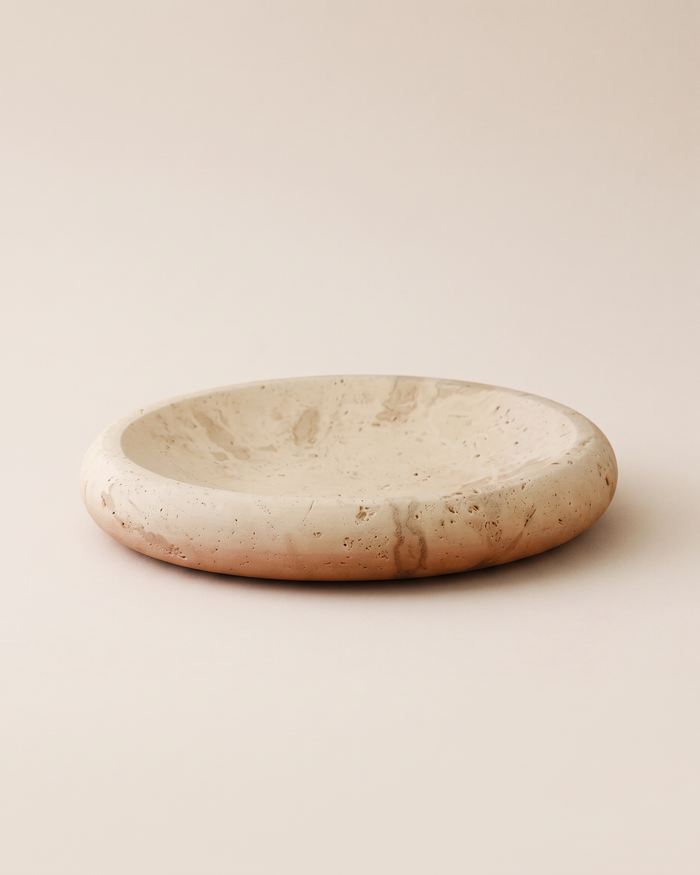 Round Travertine Tray (One Piece)