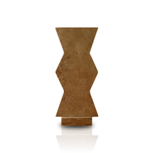 Travertine Sculpture Beige & Zigzag Geometric Form for Interior Display - Alfiq's Store