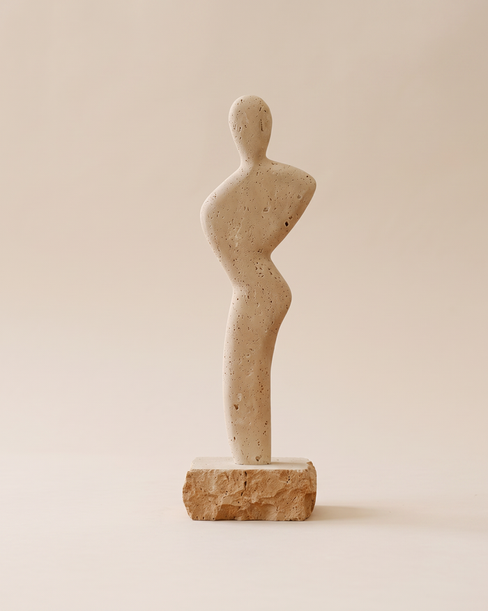 Travertine Figure Silhouette Sculpture (One Piece)