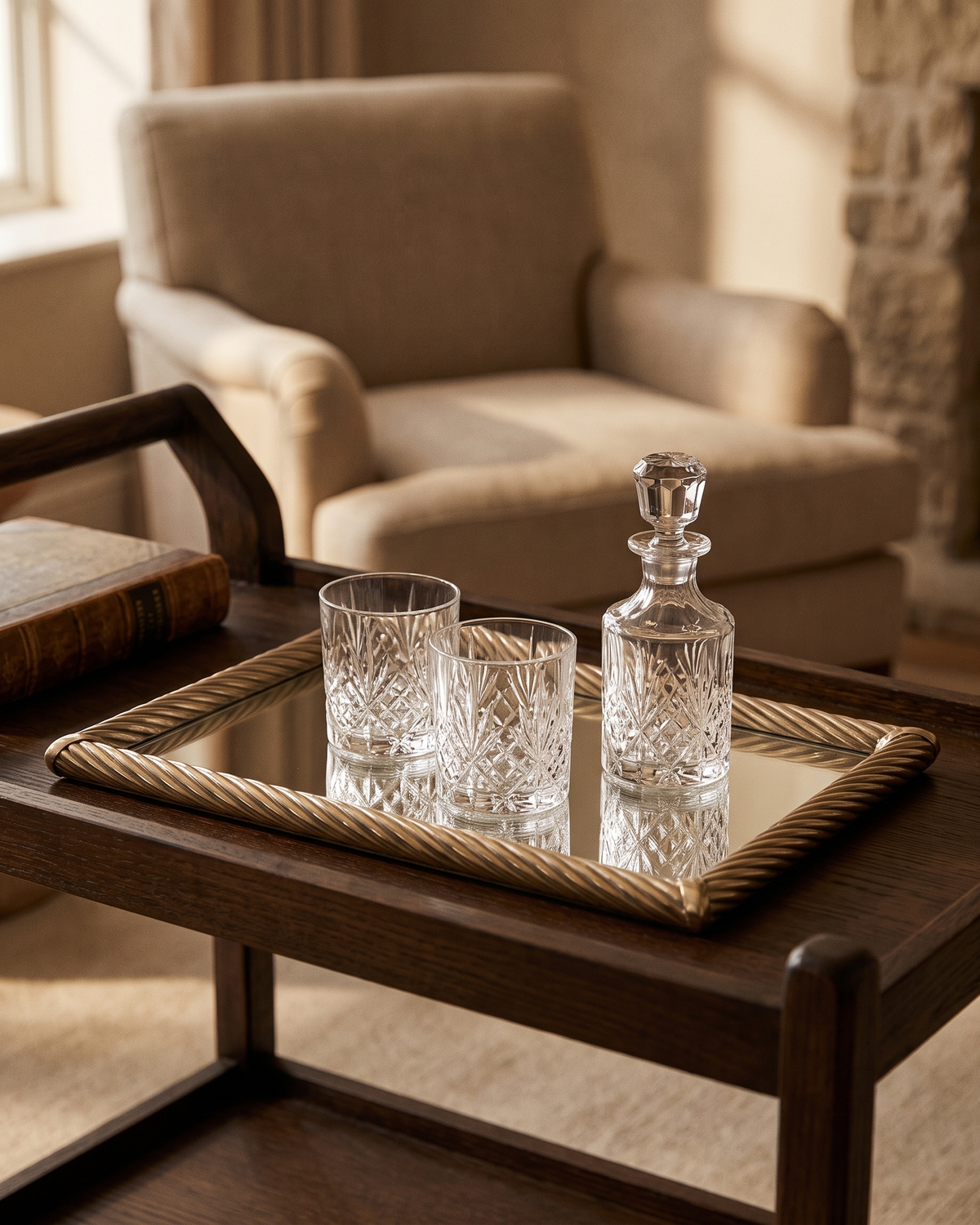 Twisted Frame Tray — styled interior scene, Bels & Pearl