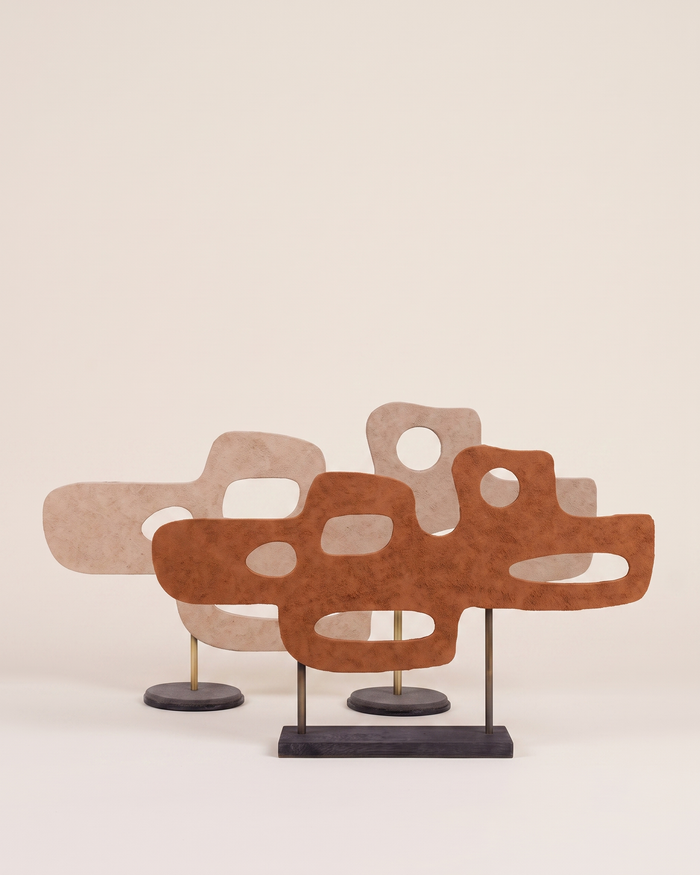 Two-Footed Leather Decorative Object
