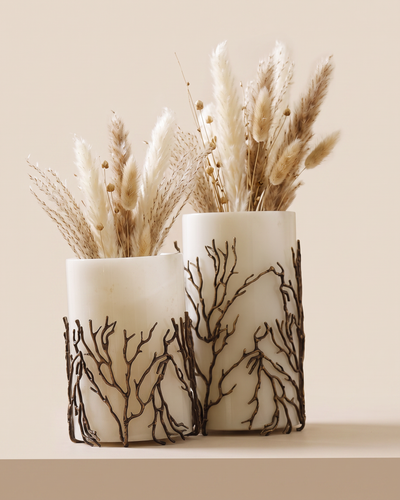Vase with Brass Branch Set of 2