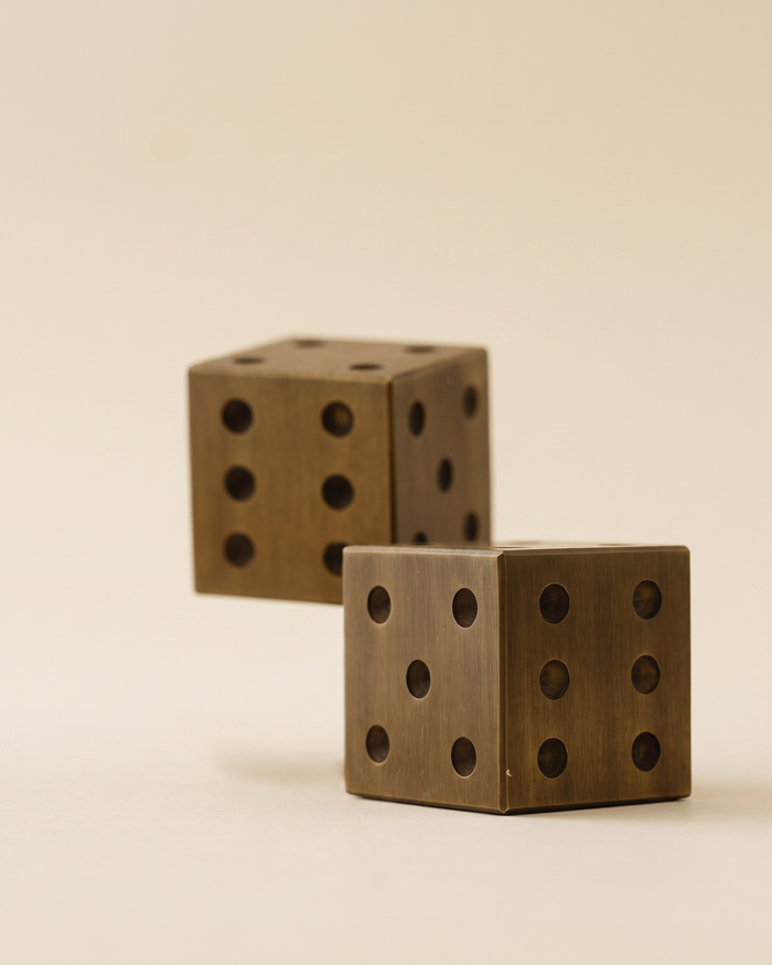 Vintage Brass Dice Decor – Small