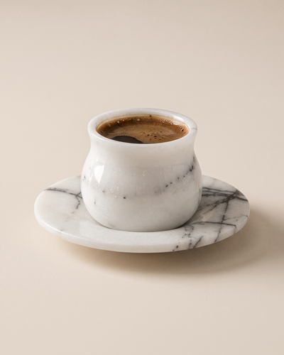 Marble Espresso Cup & Saucer (One Piece)