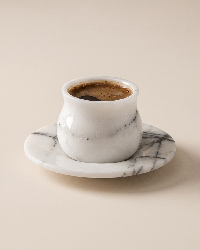 Marble Espresso Cup & Saucer (One Piece)