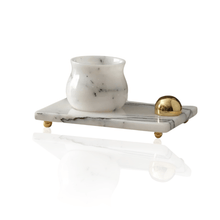 White Marble Espresso Cup with Serving Tray - Alfiq's Store