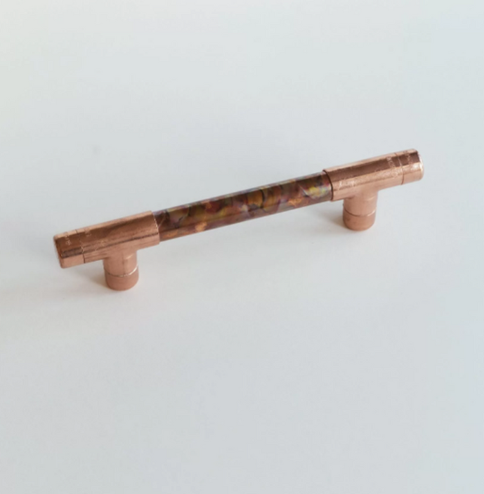 Walnut T-Shaped Solid Copper Handle