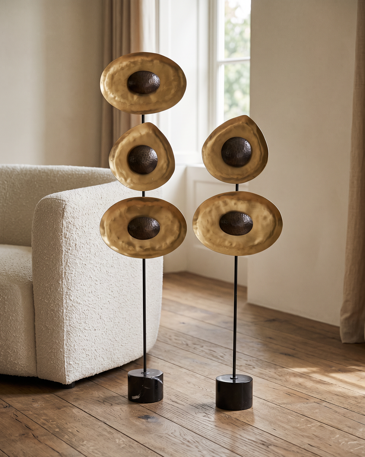 XL Button Floor Sculpture (Set of 2) — styled interior scene, Bels & Pearl