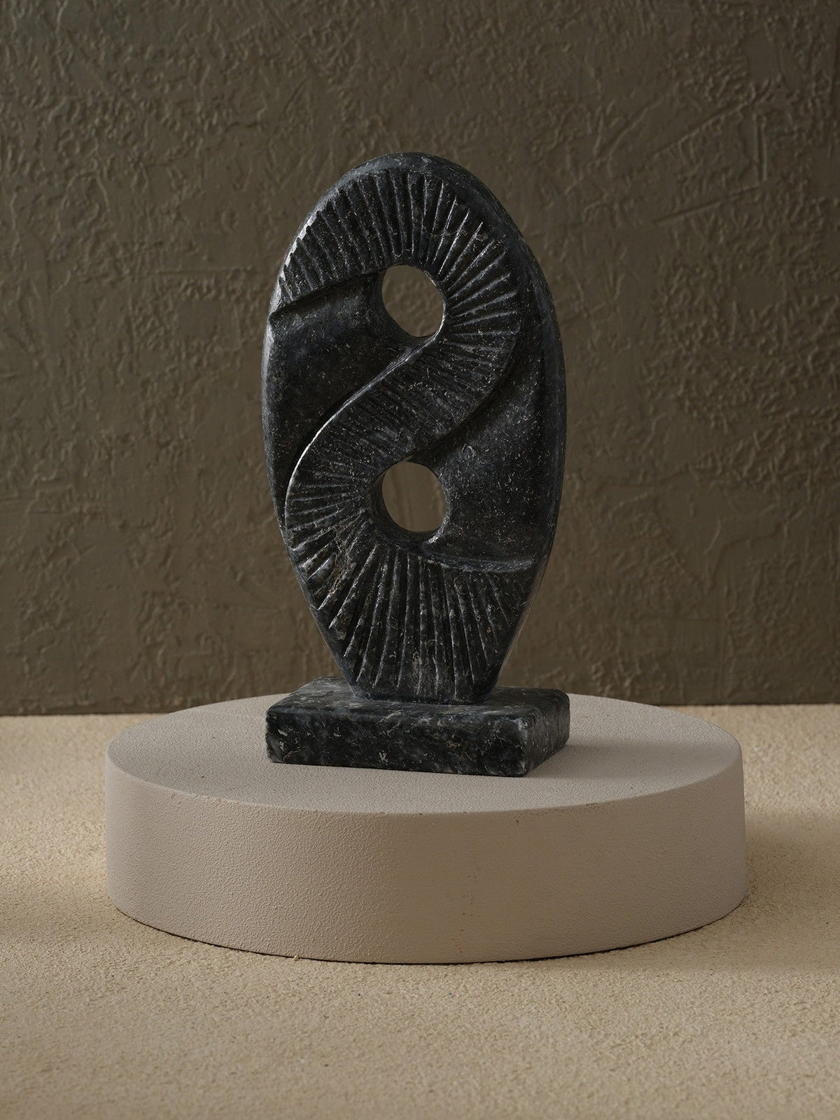 Yin - Yang Black Marble Relief Sculpture - Alfiq's Store
