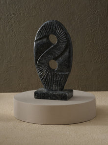 Yin - Yang Black Marble Relief Sculpture - Alfiq's Store
