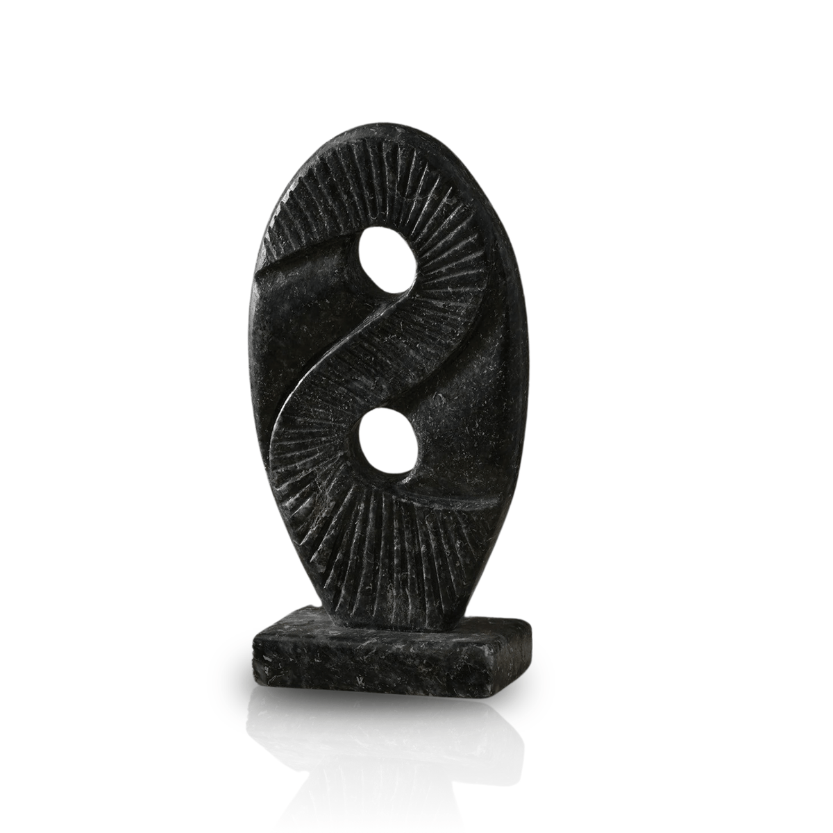 Yin - Yang Black Marble Relief Sculpture - Alfiq's Store
